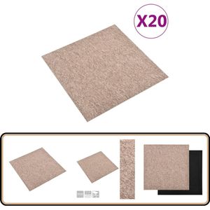 vidaXL Tapijttegels - 20 stuks - Beige - 50x50 cm - 5 m² Tapijttegels - PVC Vloertegels - Vloertegels Keuken - Vloertegels Badkamer - Vloertegels Woonkamer