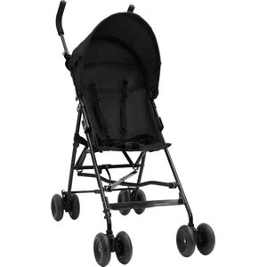 The Living Store Buggy Kinderwagen - 43x64x97 cm - Staal en Linnen - Antraciet/Zwart