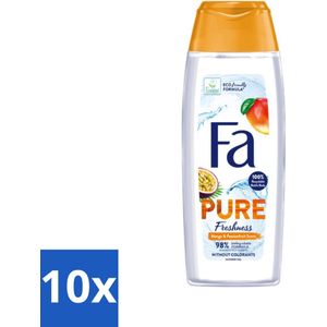 10 x Fa - Douchegel - Pure Freshness Mango & Passievrucht - Verfrissend & Zoet - Hydraterend - 250 ml - Hydraterend - Fa