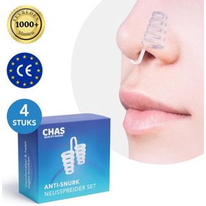 CHAS Anti snurk – Anti Snurk Neusspreider - Comfortabel - Onzichtbaar - Snurken - Snurken Anti - Neusspreider - Nose Clips - set van 4 stuks - GRATIS opbergdoos