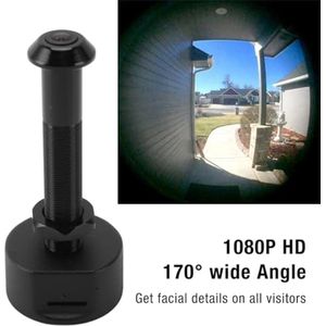 Draadloze wifi deurspioncamera met 1080p HD, nachtzicht, 170° brede lens en app-ondersteuning voor mobiele detectie en opname, ideaal voor thuisbeveiliging in zwart