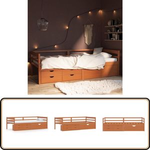 vidaXL Bedframe - Met lades en kast - Grenenhout - 90x200cm Bed Frame - Houten Bed - Grenenhouten Bed - Tweepersoons Bed - Bed Met Lade