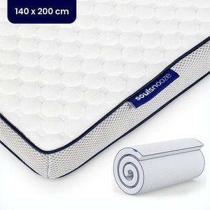 Soulsnooze® - DuoComfort Premium Topper 140x200 cm - Topmatrassen - Topdekmatras - Aanpasbaar Design - 3D Air Mesh - Traagschuim Topmatras - Memory Foam - Topper Matras Topdek - 30 Nachten Proefslapen - Wasbare Hoes - Anti Allergie