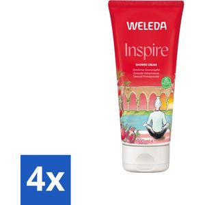 4 x WELEDA - Douchecrème Granada Inspire - Granaatappel - 200 ml - Douchecrème - Granaatappel - Weleda - Biologische - Natuurlijke Verzorging