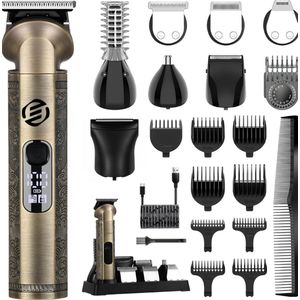 Equivera Baardtrimmer - Multifunctionele Verzorgingsset - Haartrimmer - Draadloos - LED-Display - Diverse Opzetstukken