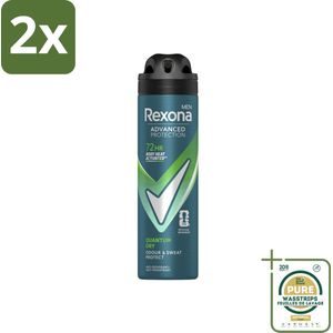 Rexona Men Deodorant Spray Advanced Protection Quantum Dry 150 ml - Voordeelverpakking - 2 stuks - Deodorant spray - Anti-transpirant
