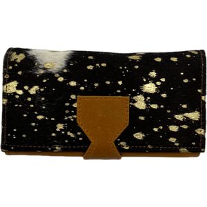 Koeienhuid Portemonnee Metallic - Dames Portemonnee - Clutch - Pasjeshouder - Leer - Koeienhuid - Ibiza/Boho