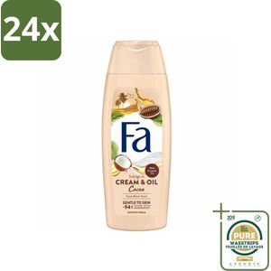 Fa - Cream & Oil Cacao - Douchecrème - Cacaoboter Met Kokosolie - 250 ml - Voordeelverpakking - 24 stuks - Kokosolie - Hydraterende