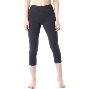 Merry Style MS-MS10-430-LE Dames Capri Leggings - Sport - Vrijetijdsbroek - 3/4 Lengte - Katoen - Sporbroek - Yogabroek - Donkermelange - S