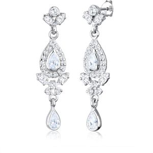 Elli PREMIUM Dames Oorbellen dames druppel glamour elegantie met cubic zirconia kristallen in 925 sterling zilver