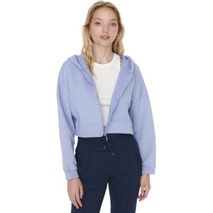 Trendyol Ecru Basic Gebreid Sweatshirt Met Rits Capuchon En Fleece Aan De Binnenkant Twoaw20Sw0660