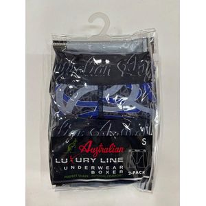 2 stuks Australian Boxershort - Blauw-Zwart - M