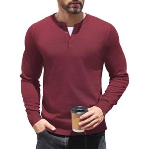 Henley pullover voor heren - Fijn gebreid, lange mouwen - Casual, zakelijke trui met knoopsluiting