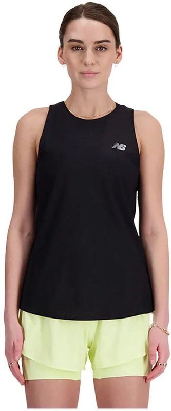 New Balance Jacquard Slim Mouwloos T-shirt Zwart L Vrouw