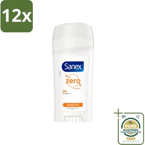 Sanex Deodorant Stick Dermo Sensitive 65 ml - Voordeelverpakking - 12 stuks - Gevoelige huid - Alcoholvrij