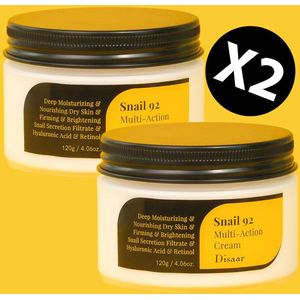 2 x DISAAR Snail 92 Multi-Action Cream - Gezichtscrème - Snail 92 - Korean Beauty - K-Beauty - Korean Skincare