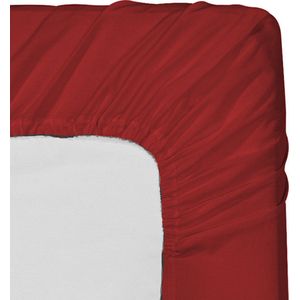 Hoeslaken Micropercal 1 persoon en strijkvrij (90/100 x 200cm) Rood/Roze
