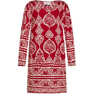 Usha - Jurk - Lichtbeige - Nektape - Viscose - Lange Mouw - Knielengte