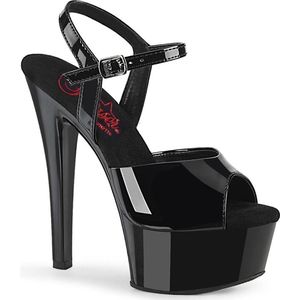 Pleaser - GLEAM-609 Sandaal met enkelband - US 5 - 35 Shoes - Zwart