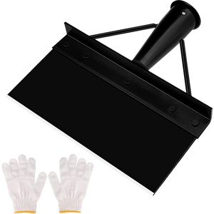 Multifunctionele tuinschop - roestvrijstalen reinigingsschop - onkruidgereedschap - met handschoenen - zwart - 25 cm .