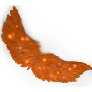 Engel Vleugeltjes Met Twinkelende Lichtjes Mini - Oranje - Koningsdag