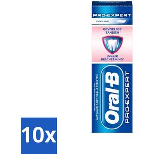 10 x Oral-B - Pro-Expert 24u Bescherming - Tandpasta - Zachte Munt - 75 ml - Tandpasta - Tandplak Bescherming - Gevoelige Tanden - Glazuurbescherming - Remineralisatie