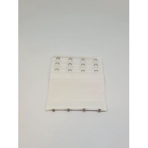 Jumada's - Beha Verlengstuk - Verlenger 4 Haaks - Elastiek - Wit