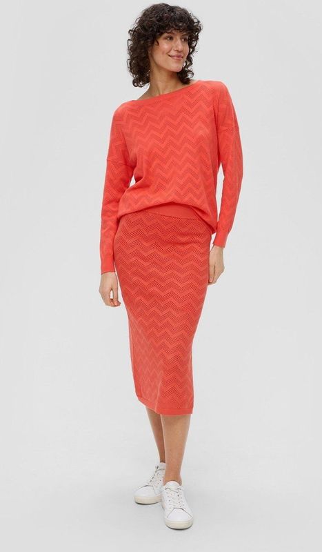 s.Oliver - Kokerrok - Koraal - Knitwear - 3/4 Lengte