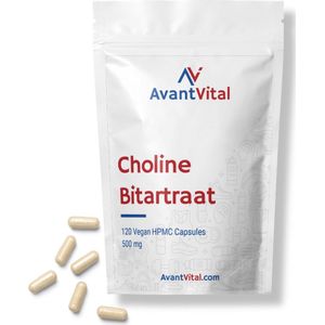 Choline Bitartraat - 500 mg - 120 Vegan Capsules - AvantVital - Voedingssupplementen