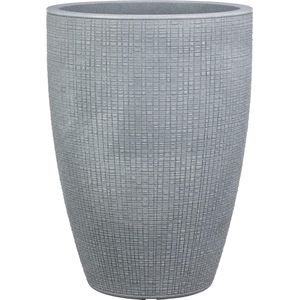 40cm Bloempot- Barceo High rond Stony Grey, gemaakt van gerecycled kunststof voor buiten.