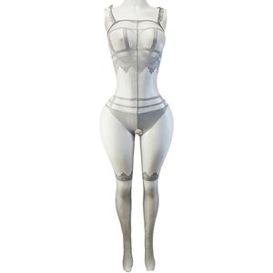 BamBella ® - Panty pak -Onesize - body suit - Dames - Onesize - Erotische jumpsuit van kant lingerie grijs