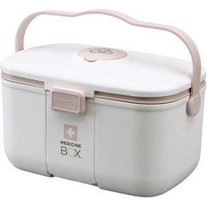 Medicijnbox voor Thuis met Grote Capaciteit en Afneembaar Vak