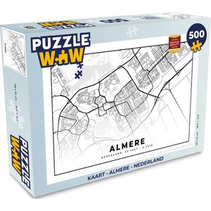 Puzzel Kaart - Almere - Nederland - Legpuzzel - Puzzel 500 stukjes