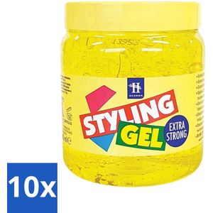 Hegron - Styling Haargel - Extra Strong - Voor Sterke Fixatie - 500 ml - Bulkverpakking - 10 stuks