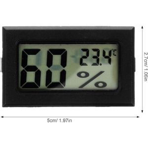 Actie4you® - Digitale LCD-display Binnentemperatuur - Vochtigheidsmeter - Thermometer - Hygrometer - Inbouw thermometer - 2 in 1 - Zwart
