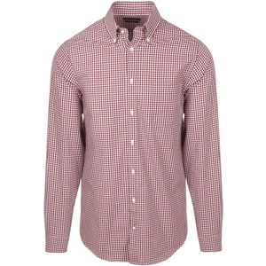 Steppin' Out Poplin Overhemd Ruit Rood - Maat M - Heren