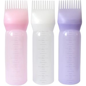 Set van 3 haarolie-applicators, wortelkam en verfkwast-applicators met markeringen van 170 gram