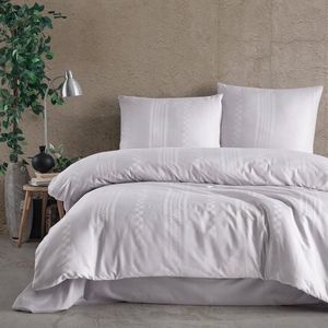 Exclusieve Katoen Satijn Beddengoed Set 140x200cm Lichtgrijs