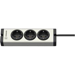 Ehmann - 0600x00032031 - Stopcontactsplitter - Zilver, Zwart - Aluminium - 3-voudig