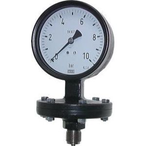 0..10 Bar Membraan Manometer Onderaansluiting IJzer 100 mm Klasse 1.6 - MW010100IV-M