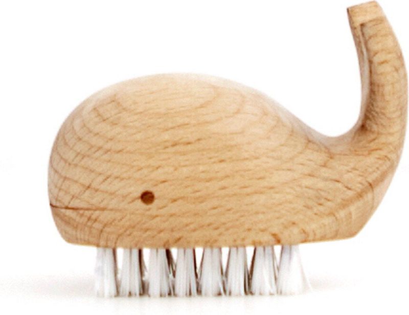 Kikkerland - Nagelborsteltje - Beukenhout - In de Vorm van een Walvis