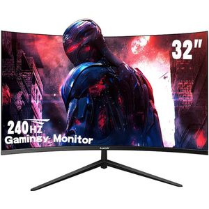 32"" Curved Gaming Monitor – Gaming Scherm – Computer Monitor – PC Display – Monitor Voor Gamers – 240Hz Refresh Rate – 1ms Reactietijd – FHD 1920x1080 – FreeSync HDR400 – Ergonomische Stand – Compatibel Met PS5/Xbox