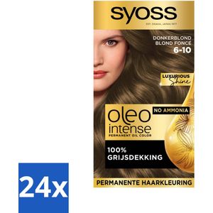 SYOSS - Oleo Intense 6-10 - Haarverf - Permanente Haarkleuring - Donkerblond - Langdurige Kleur - Voordeelverpakking - 24 stuks