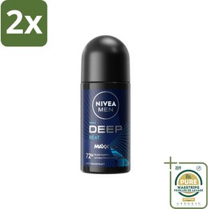 Nivea - Men - Deodorant - Roller - Deep Beat - 48 Uur Lang Werkend - 50 ml - Voordeelverpakking - 2 stuks - 48 uur bescherming - Deodorant roller