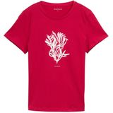 TOM TAILOR T-shirt voor dames met print, 37989 - Raspberry Red, XL