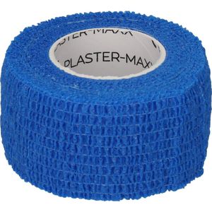 Plastermaxx Pleisters op rol Waterproof - Hypoallergene & elastische pleister - Blauw - werkt zonder lijm - Rekbaar - anti allergisch - latex vrij - absorbeert bloed - afscheurbaar - lengte 450cm x breedte 2,8cm - voor thuis of op reis