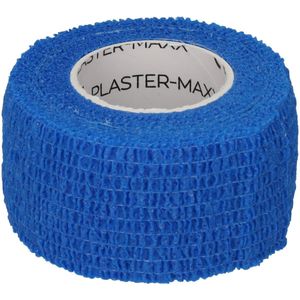 Plastermaxx Pleisters op rol Waterproof - Hypoallergene & elastische pleister - Blauw - werkt zonder lijm - Rekbaar - anti allergisch - latex vrij - absorbeert bloed - afscheurbaar - lengte 450cm x breedte 2,8cm - voor thuis of op reis