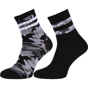 2x Zwart-camo jongens sokken / 37-42
