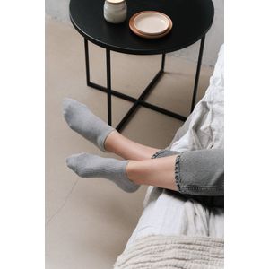 Grijze sneakersokken katoen–naadloos & comfortabel–2 paar–maat 38-40