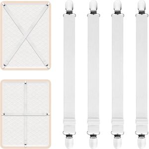 Verstelbare lakenclips - 4 stuks - Wit